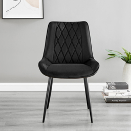 Furniturebox Arona Cesano 6 Seater Round Dining Set Black - Wilko - thumbnail 4