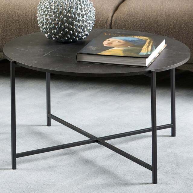 Furniture To Go Lamoine Matt Black Round Coffee Table - Size: 42 x 70 x 70cm - Wilko - image 1