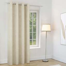 Enhanced Living Knightsbridge Cream Chenille Thermal Blackout Eyelet Single Door Curtain 168 x 214cm - Size: W 168 x D 214cm - Wilko - thumbnail 1