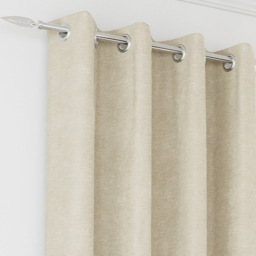 Enhanced Living Knightsbridge Cream Chenille Thermal Blackout Eyelet Single Door Curtain 168 x 214cm - Size: W 168 x D 214cm - Wilko - thumbnail 3