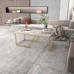 Decorotika Wendy White Marble Effect and Gold Industrial Coffee Table - Size: 48.1 x 120 x 60cm - Multi - Wilko - thumbnail 5