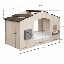 Flair Frankie Wooden Play House Bed Frame - Size: Single - Brown - Wilko - thumbnail 7