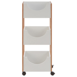 Premier Housewares Nostra 3 Tier Storage Trolley - Size: 36 x 27 x 89cm - White - Wilko - thumbnail 3