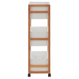 Premier Housewares Nostra 3 Tier Storage Trolley - Size: 36 x 27 x 89cm - White - Wilko - thumbnail 4