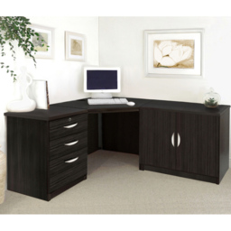 R White Cabinets 2 Door 3 Drawer Black Set-13 Corner Desk - Size: 72.8 x 179 x 141.9cm - Wilko - thumbnail 5
