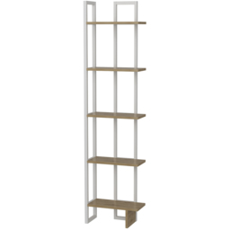 Decorotika Alice 5 Tier White and Oud Oak Corner Bookshelf - Size: 180 x 45 x 22cm - Multi - Wilko - thumbnail 3