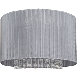 Cosylyte Winni Silver Grey Beaded Voile Easyfit Modern Lamp Shade - Size: 21 x 32 x 32cm - Wilko - thumbnail 5