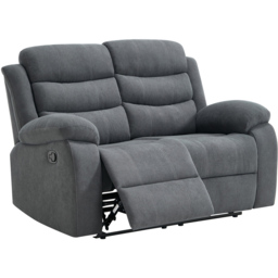 Furniture Online Boston 2 Seater Grey Manual Recliner Sofa - Wilko - thumbnail 5