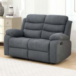 Furniture Online Boston 2 Seater Grey Manual Recliner Sofa - Wilko
