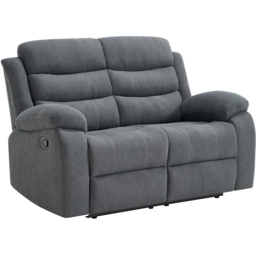 Furniture Online Boston 2 Seater Grey Manual Recliner Sofa - Wilko - thumbnail 3