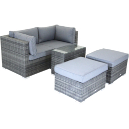 Charles Bentley 4 Seater Multifunctional Contemporary Lounge Set - Grey - Wilko - thumbnail 3