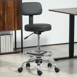 Portland Black Faux Leather Adjustable Swivel Office Chair - Size: 92 x 52 x 52cm - Wilko