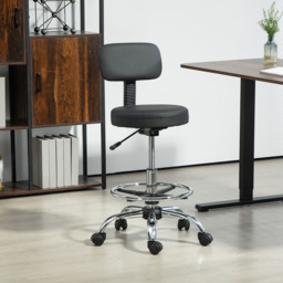 Portland Black Faux Leather Adjustable Swivel Office Chair - Size: 92 x 52 x 52cm - Wilko - thumbnail 6