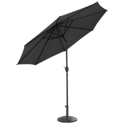 Living and Home Black Round Crank Tilt Parasol with Round Base 3m - Wilko - thumbnail 1