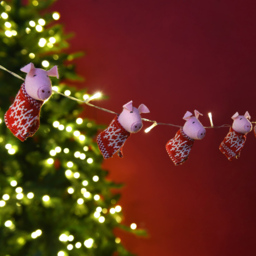 10 LED Pigs in Blanket String LightPink and Red - Wilko - thumbnail 1