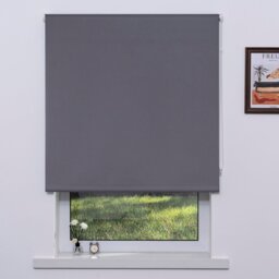 Plain Blackout Blinds - Moon Grey/90cm - Size: W 90 x D 165cm - Wilko - thumbnail 1