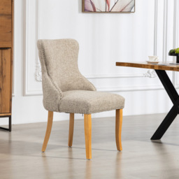 Artemis Home Olivola Set of 2 Light Brown Fabric Dining Chair - Wilko - thumbnail 7