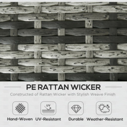 Outsunny 7 Seater Rattan Grey Garden Lounge Set - Wilko - thumbnail 7