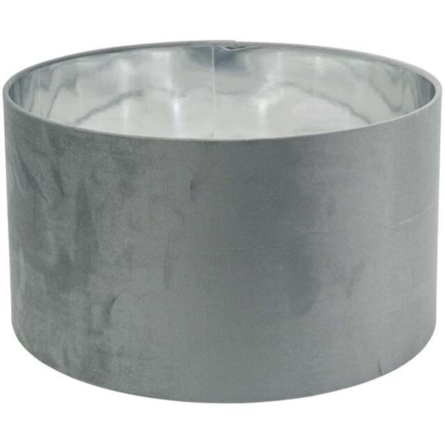 ValueLights Reni Grey Velvet and Chrome Inner Large Pendant Shade - Size: 25 x 45 x 45cm - Wilko - image 1