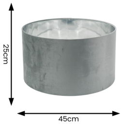 ValueLights Reni Grey Velvet and Chrome Inner Large Pendant Shade - Size: 25 x 45 x 45cm - Wilko - thumbnail 5