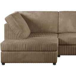 Luxor 4 Seater Coffee Jumbo Cord Full Back Left Hand L Shape Corner Sofa - Cream - Wilko - thumbnail 4