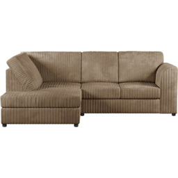 Luxor 4 Seater Coffee Jumbo Cord Full Back Left Hand L Shape Corner Sofa - Cream - Wilko - thumbnail 3