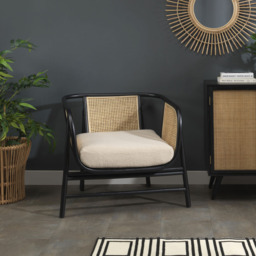 Desser Seoul Black Boucle Latte Rattan Indoor Chair - Size: Single - Desser Furniture - Wilko - thumbnail 7