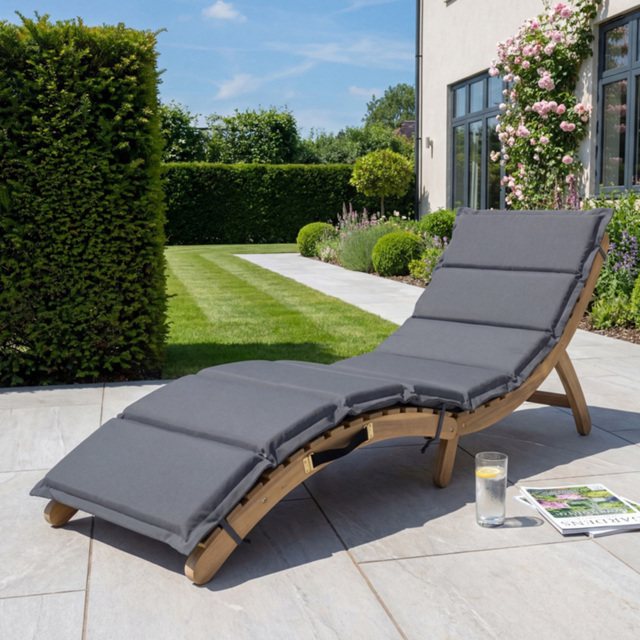Artemis Home Solara Curve Grey Sun Lounger - Size: 55 x 54 x 168cm - Wilko - image 1