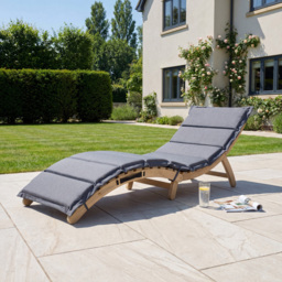 Artemis Home Solara Curve Grey Sun Lounger - Size: 55 x 54 x 168cm - Wilko - thumbnail 4