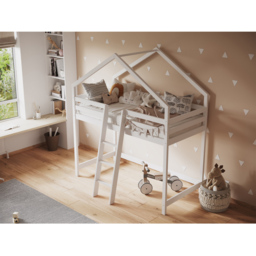 Flair Nook White Wooden House Mid Sleeper - Size: Single - Wilko - thumbnail 6