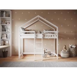 Flair Nook White Wooden House Mid Sleeper - Size: Single - Wilko - thumbnail 5