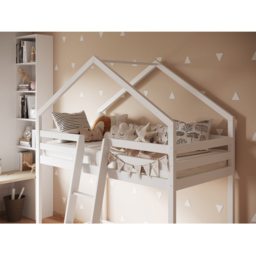 Flair Nook White Wooden House Mid Sleeper - Size: Single - Wilko - thumbnail 3