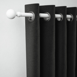 Rothley 71-120cm Matt White Extendable Solid Orb Finials Curtain Pole - Wilko - thumbnail 3