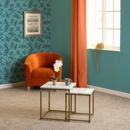 Seconique Dallas Marble and Gold Effect Nest of Tables Set of 2 - Size: 45 x 45 x 50cm - White - Wilko - thumbnail 7