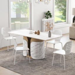 Costway Set of 4 White Hollowed Backrest Dining Chairs - Wilko - thumbnail 6