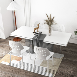 Costway Set of 4 White Hollowed Backrest Dining Chairs - Wilko - thumbnail 5