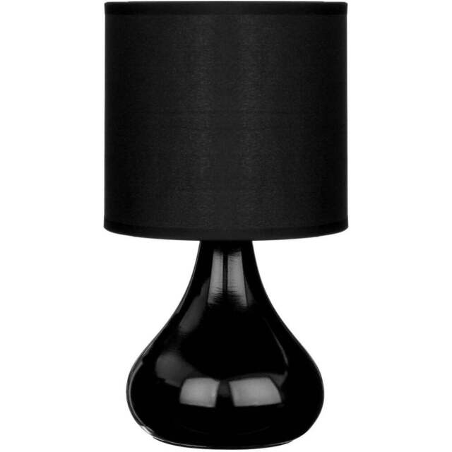 Premier Housewares Bulbus Black Ceramic Table Lamp - Size: 14 x 14 x 26cm - Wilko - image 1