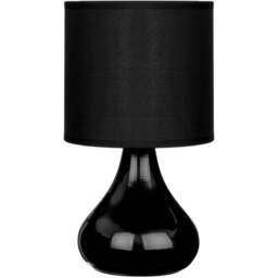 Premier Housewares Bulbus Black Ceramic Table Lamp - Size: 14 x 14 x 26cm - Wilko - thumbnail 1