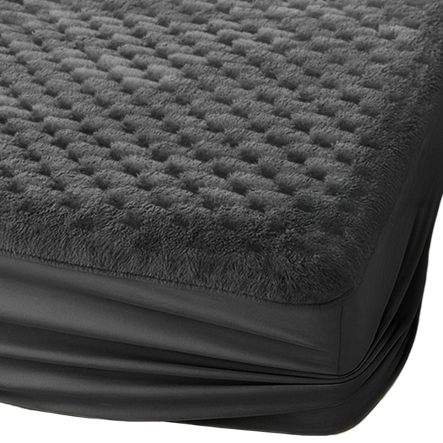 Velosso Super King Size Chunky Popcorn Charcoal Fitted Sheet - Wilko - image 1