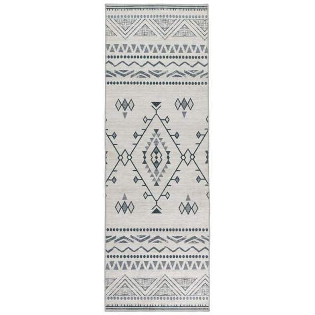 Origins My Washable Grey and Off White Nomad Rug 67 x 200cm - Green - Origins Rugs - Wilko - image 1