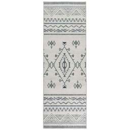 Origins My Washable Grey and Off White Nomad Rug 67 x 200cm - Green - Origins Rugs - Wilko - thumbnail 1