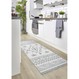 Origins My Washable Grey and Off White Nomad Rug 67 x 200cm - Green - Origins Rugs - Wilko - thumbnail 3