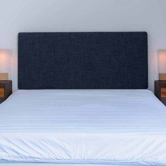Bedmaster Valencia Single Midnight Linen Plain Headboard - Blue - Wilko - image 1