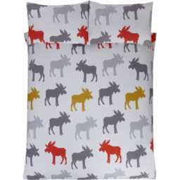 Rapport Home Moose Super King Ochre Brushed Cotton Duvet Set - Yellow - Wilko - thumbnail 3