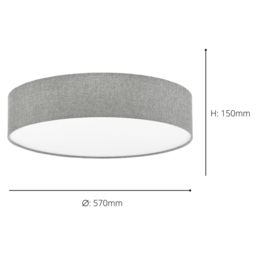 EGLO Pasteri Grey Ceiling Light - Size: 15 x 57 x 15cm - white - Wilko - thumbnail 5