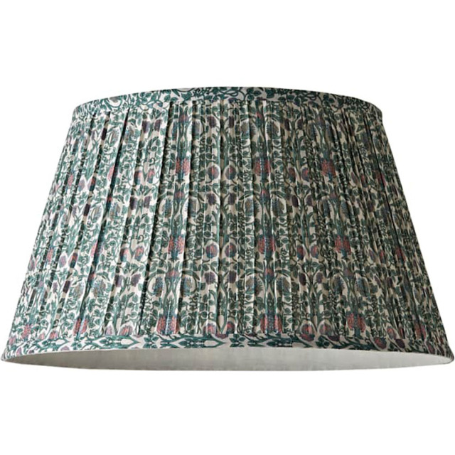 ValueLights Abel Floral Pleated Tapered Large Lamp Shade - Size: 25 x 45 x 45cm - Green - Wilko - image 1