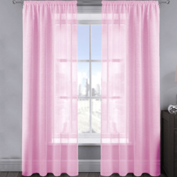 Velosso Alessandria Baby Pink Shimmer Voile Panel Curtain 137 x 137cm - Size: W 137 x D 137cm - Wilko - thumbnail 1