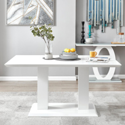 Furniturebox Molini Valera 6 Seater Dining Set White Gloss and Chrome - Wilko - thumbnail 3