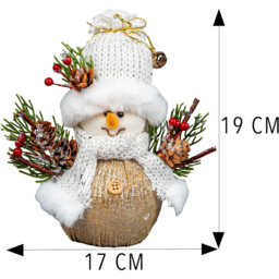 Shatchi Snowman Figurine Christmas Decoration 19cm - Size: 19 x 17 x 19cm - White - Wilko - thumbnail 4