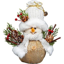 Shatchi Snowman Figurine Christmas Decoration 19cm - Size: 19 x 17 x 19cm - White - Wilko